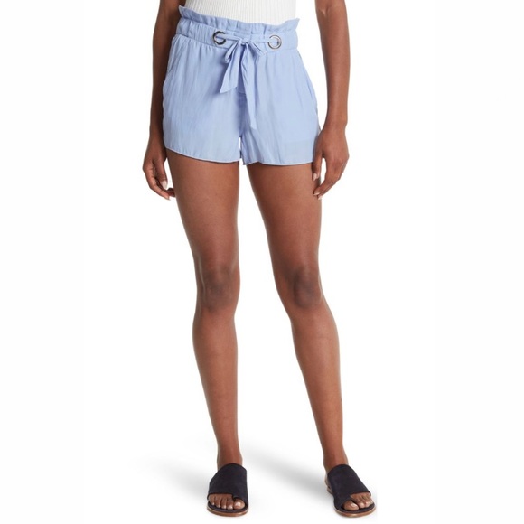 🛑SOLD🛑 Ramy Brook Peggy Paperbag Shorts Blue Size Large - Picture 2 of 7